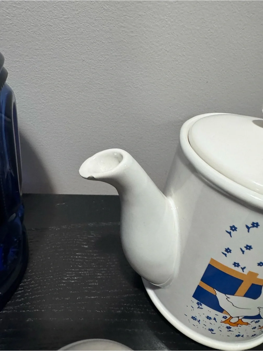 Vintage Blue Ribbon Geese Set